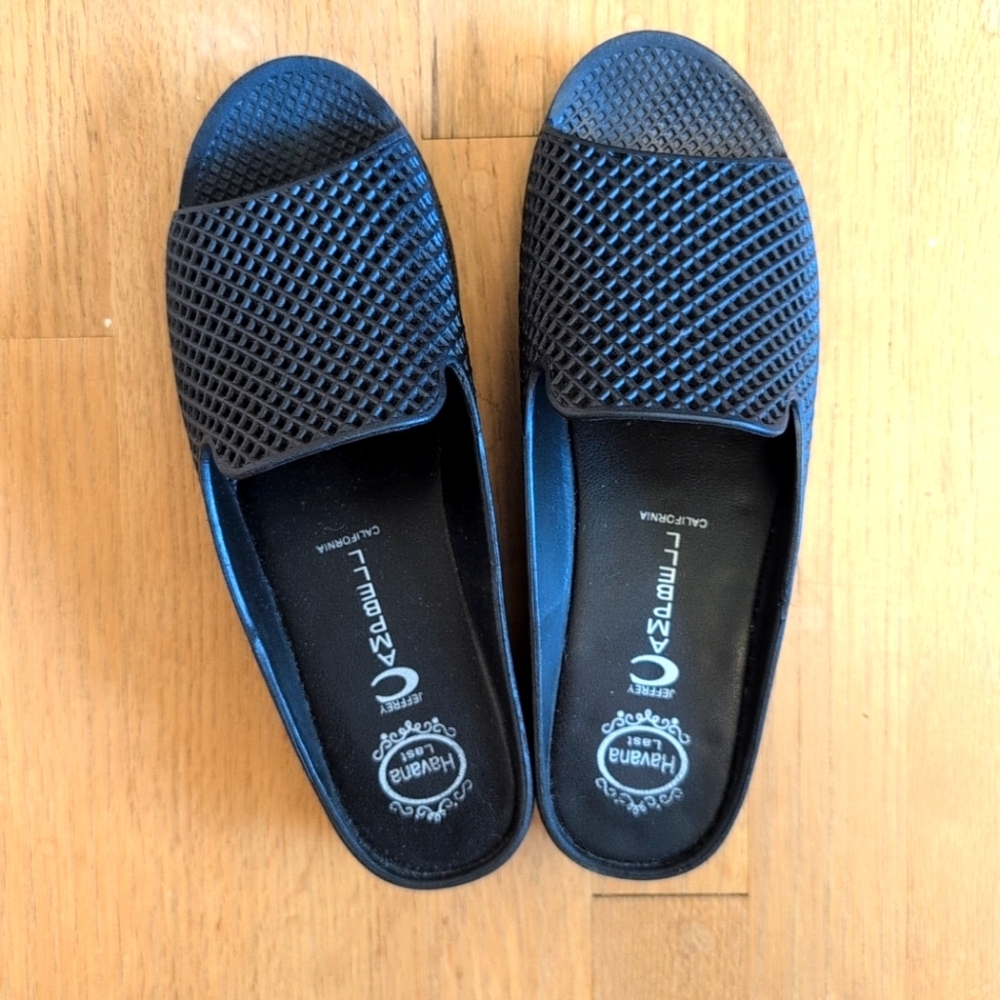 JEFFREY CAMPBELL Havana Womens Last Fling 2 Rubber Jelly Slide Sandals Black 6.5